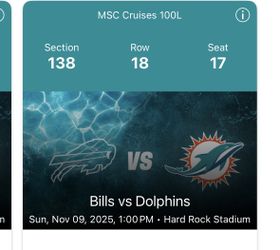 Dolphins vs Bills Tickets
