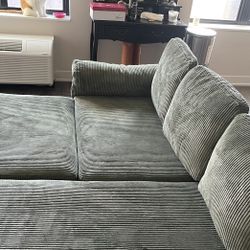 Green Corduroy  Couch 