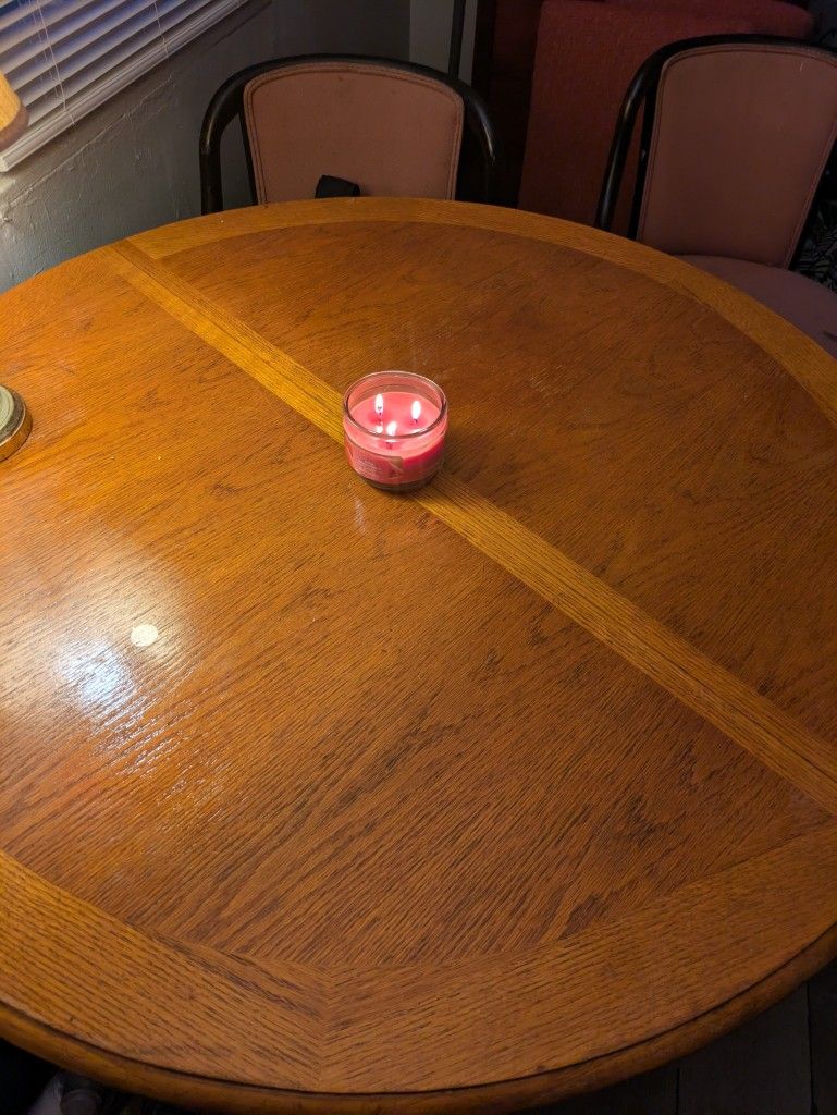 Antique Kitchen Table, Reaf, 2 Chairs