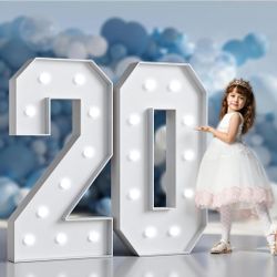 4' Tall Marquee Lights Number "20" for Birthday, Anniversary, etc.