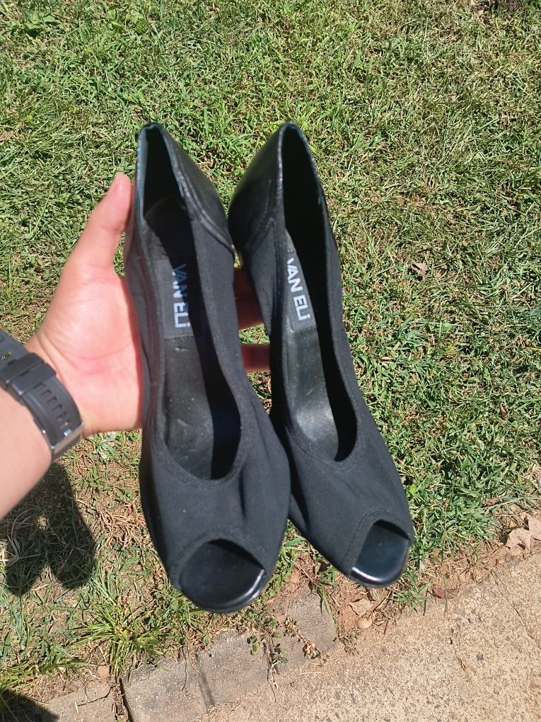 Vaneli Sleek Black Heels for Women
