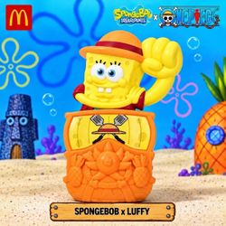 (NEW) 2026 McDonald’s SpongeBob SquarePants X One Piece Toy #1 SpongeBob X Luffy (PERFECT Birthday Gift Idea for SpongeBob and One Piece Fans)