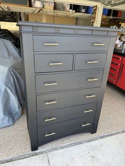 Black Wood Dresser Refurbished