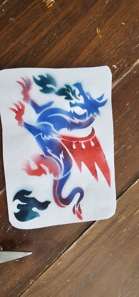 Dragon 5x7 airbrush art peace