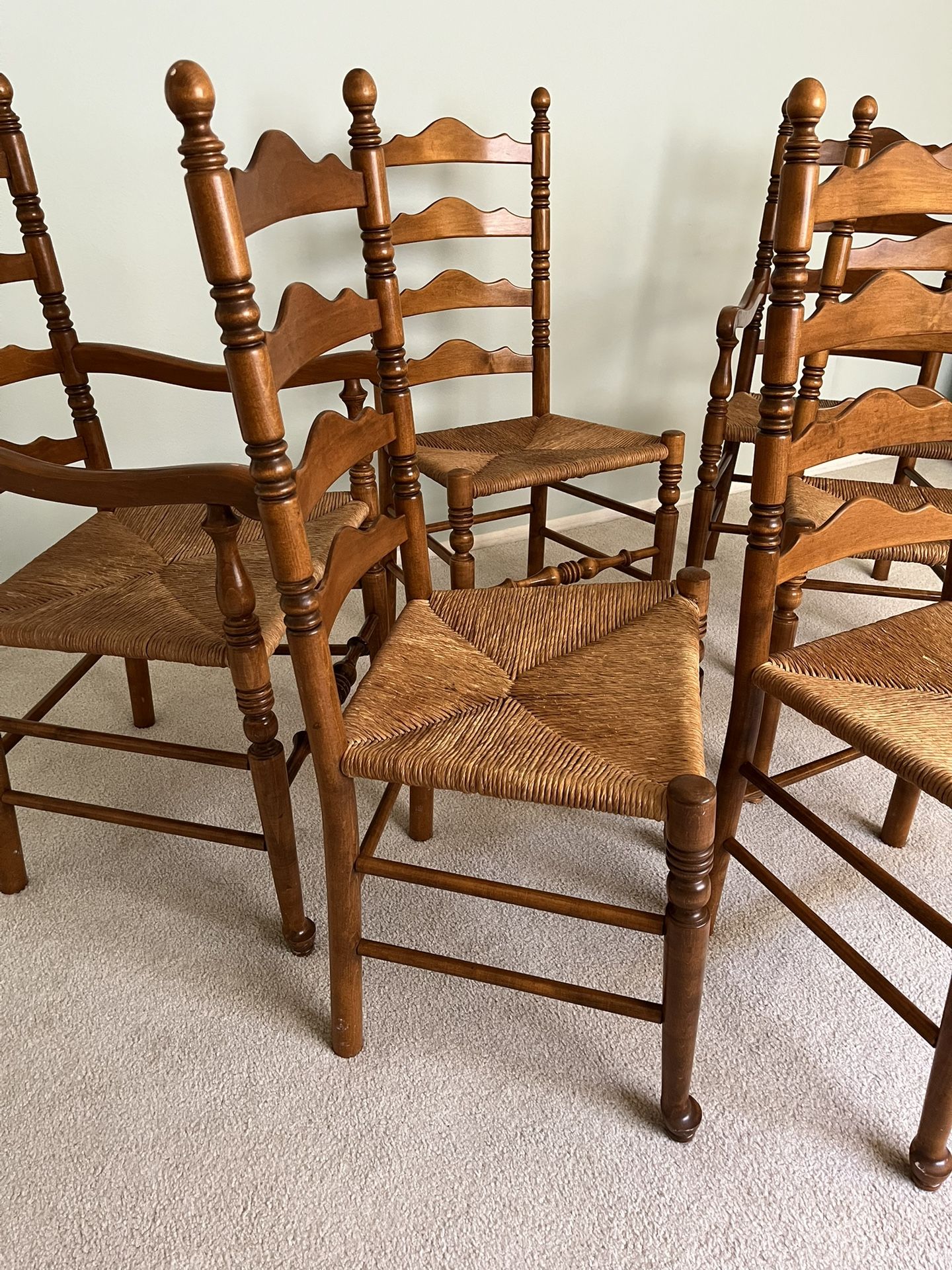 6 Basket Cane Seat Chairs