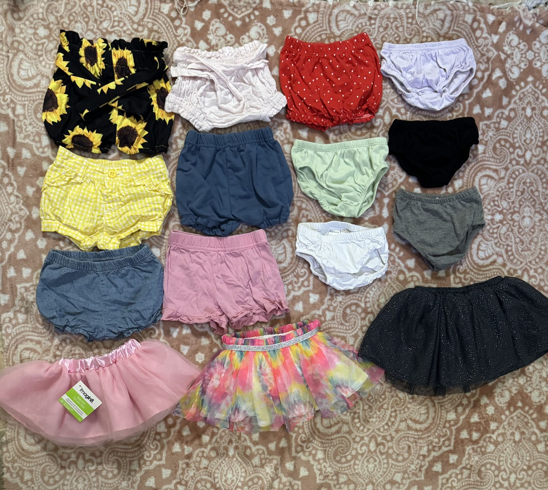 Babygirls Size 3-6M Shorts, Bloomers, And Skirts!