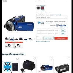 Polaroid 4K HD Camcorder with 18x Zoom Bundle