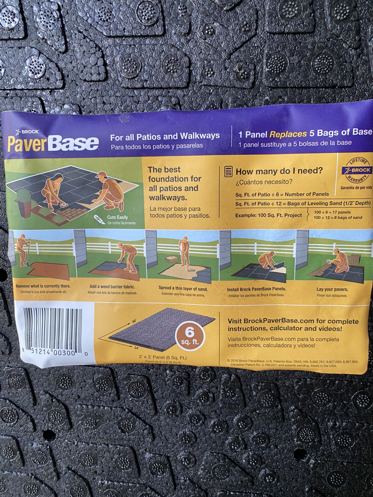 Paver Base Panels, Frames and Spikes