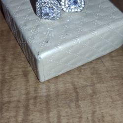 CZ Candy Square Earring Studs 