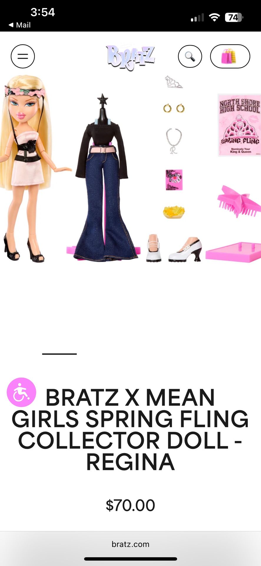 BRATZ X MEAN GIRLS SPRING FLING COLLECTOR DOLL - REGINA