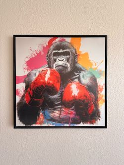 Boxing Gorilla Pop Art Framed Print