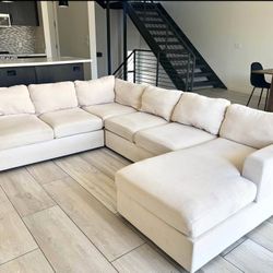 DOULBE CHAISE LOOK BRAND NEW CREAM SECTIONAL SAME DAY DELIVERY 