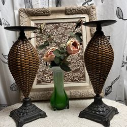 Wicker Candle Holders