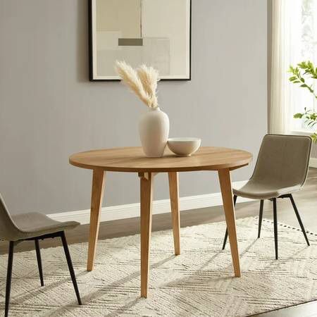 Manor Park 45″ Japandi Round Kitchen Dining Table in English Ash