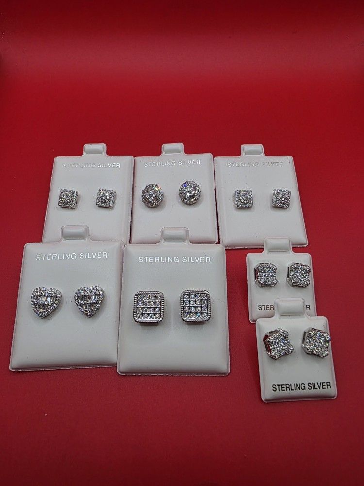 925 Sterling Silver Screw Back Earings
