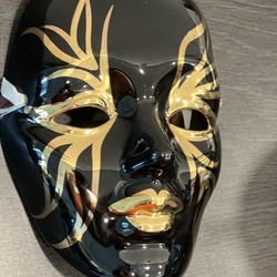 Vintage 1980s Porcelain Masquerade Mask Hand-Made Hand-Painted San Francisco