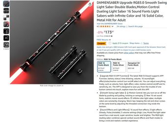 DAMIENSABER Upgrade RGB3.0 Smooth Swing Light Saber Double Blades,Motion Control Dueling Light Saber 16 Sound Fonts Light Sabers with Infinite Color a