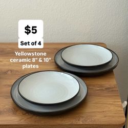 4pcs Plates Set - Yellowstone Stoneware Ceramic Plates