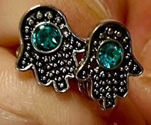 Hand of Fatima / Hamsa Silver-Tone Fashion Earrings