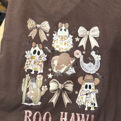 Cowgirl Ghost DTF Print Long Sleeve Shirt