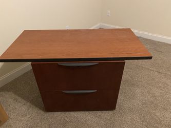 Two draw wood filing cabinet office