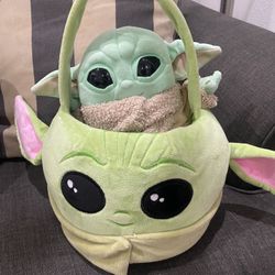 Baby Yoda Easter Basket And Plush
