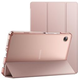 JETech Case for Samsung Galaxy Tab A11 / Tab A9 8.7-Inch 2025/2023, Slim Translucent Back Tri-Fold Folio Stand Protective Tablet Cover (Rose Gold)
