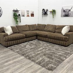 Brown Sectional Couch - Free Delivery 