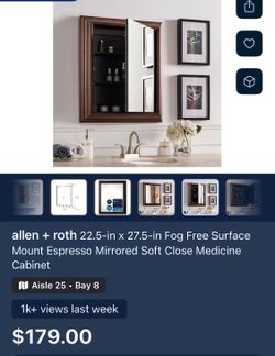 22.5-in x 27.5-in Rectangle Surface Mirrored Medicine Cabinet 22.5-in x 27.5-in Rectangle Surface Mirrored Medicine Cabinet