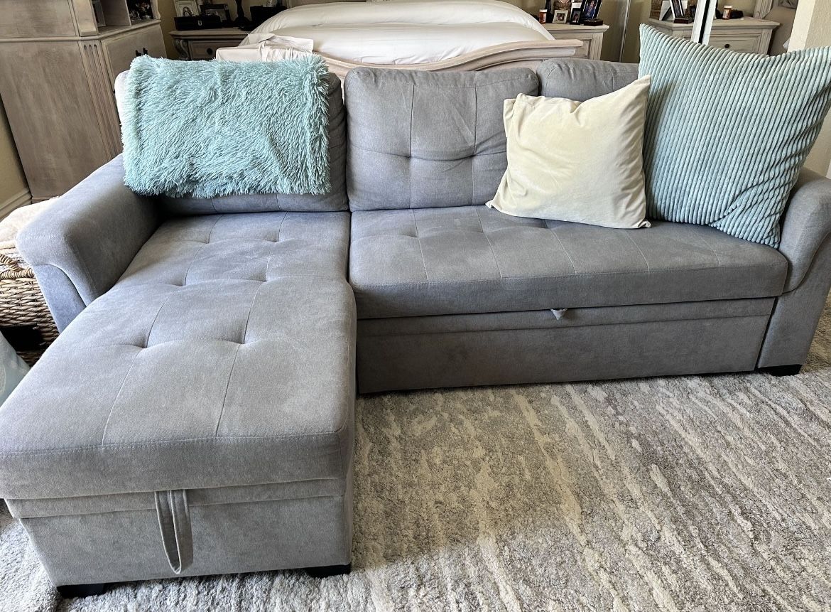 Grey Couch W/ Ottoman