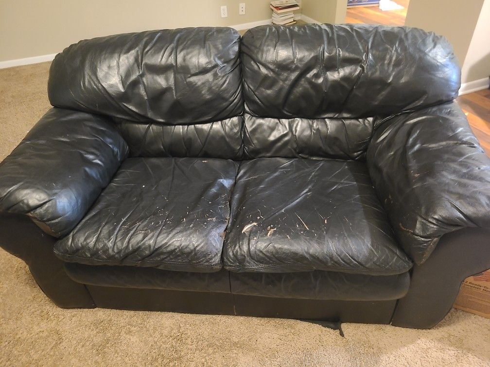 [FREE thru 12/28] Leather Loveseat Sofa