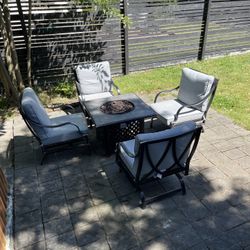 Deck Patio Furniture - Fire pit and chairs
