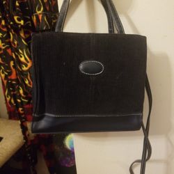 Rectangular Blue Corduroy Purse