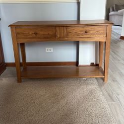 Solid Wood Sofa Table-2 Drawer 