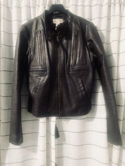 Large Brown Leather BG BCNGeneration Moto Jacket