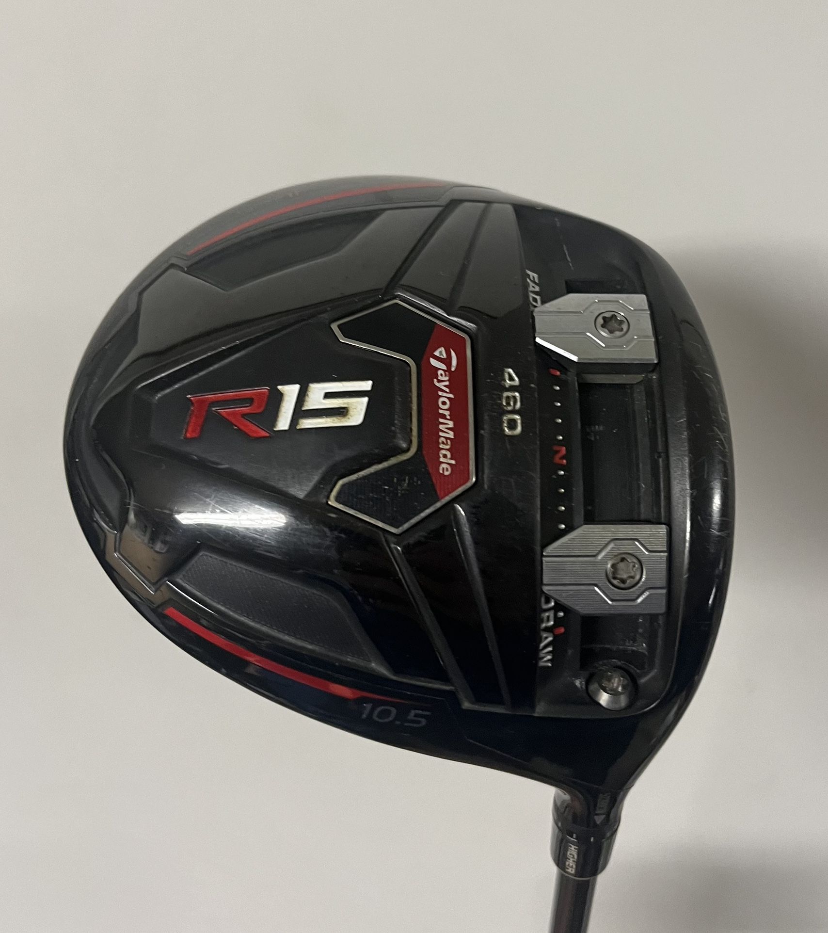 Mint TaylorMade R15 10.5* Driver With Stiff Graphite Shaft And OEM Headcover 