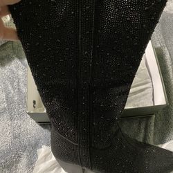Women’s Black Bling Out Boots Size 10