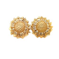 14k Gold Sunflower Earrings