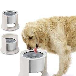 LIDLOK Dog Water Bowl Elevated Dog Bowls 1.1 Gallon Slow Water Feeder Dog Bowl No-Spill Water Bowl for Dogs,1.1 Gallon Stainless Steel, Adjustable Rai
