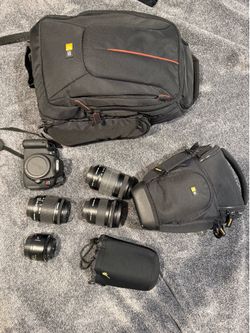 Canon EOS Rebel T5i DSLR + 4 Lenses + Accessory Bundle