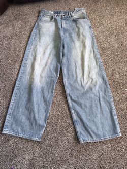 Size 30 Zara Light Wash Wide Leg Denim Jeans