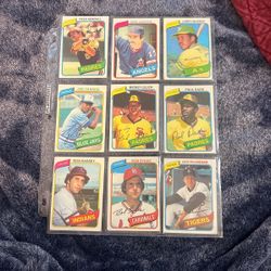 GREAT VALUE ! 1980 Vintage Topps Baseball Card Lot #8 With Stars From The Day ! Only $2 Firm For All The Cards 