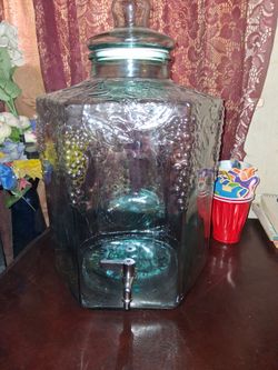Large Glass Beverage Dispenser with Spigot