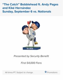 The Catch Dodgers Bobblehead Andy Pages Kiké Hernández
