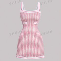 NEW- Pink Houndstooth Dress - Sm