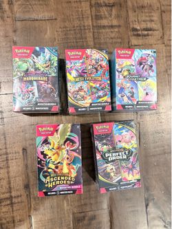 Pokemon booster bundle ascended heroes, perfect order, journey together, Mega evolution, Twilight masquerade
