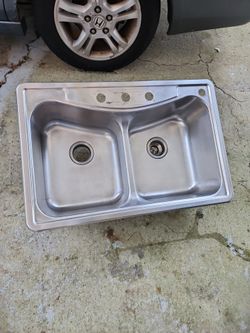 Franke 8" deep double bowl drop in sink