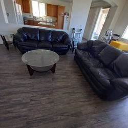 Leather Couches Living Room Set