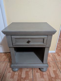 Ashley Furniture Lettner Gray Nightstand - Excellent Condition. Free same-day delivery.