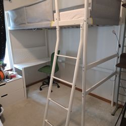 Ikea Loft Bed With Desk and Twin Matress